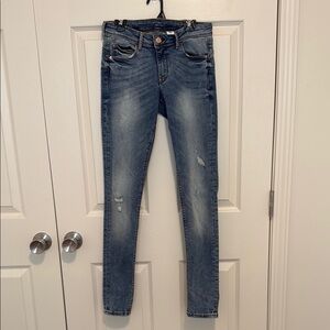 H&M Blue Skinny Jeans Vintage Distressed
